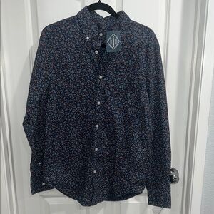 NWT St. John’s Bay Men's Navy Floral Button-Up Shirt